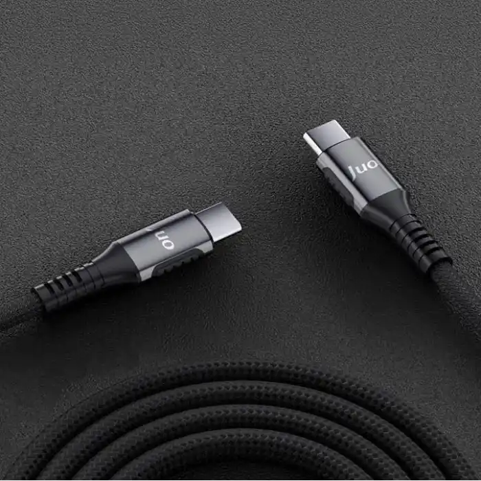 Juo 60W USB Type-C to Type-C Örgülü PD Hızlı Şarj ve Data Kablosu 2 Metre