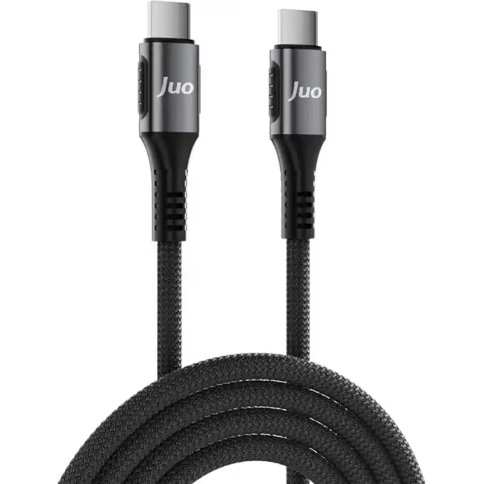 Juo 60W USB Type-C to Type-C Örgülü PD Hızlı Şarj ve Data Kablosu 2 Metre