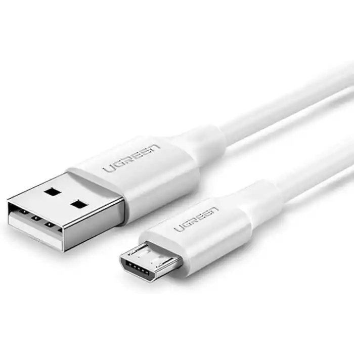 Ugreen Micro-USB & USB-A Data ve Şarj Kablosu, 1.5 Metre, Beyaz