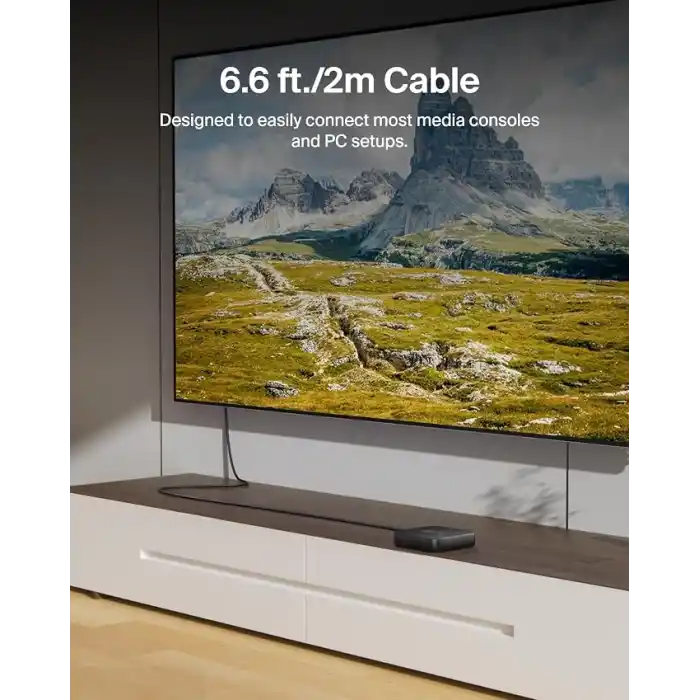 Belkin Yüksek kaliteli Ultra Highspeed HDMI-2.1 kablo, 4K/Dolby Vision HDR, Apple TVden optimum oynatma, 2,2 m – siyah