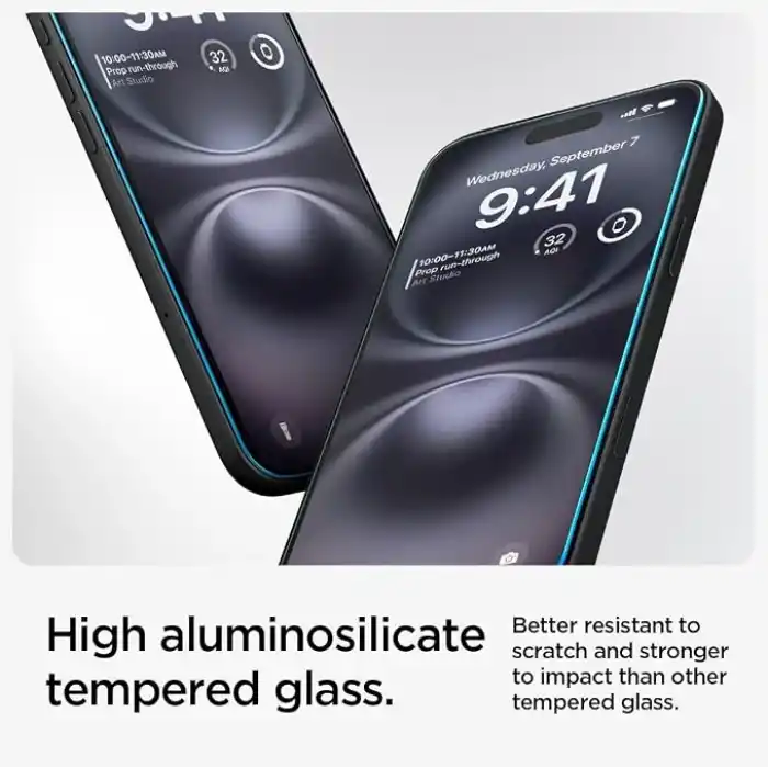 Spigen iPhone 16 Plus / 15 Plus ile Uyumlu Ekran Koruyucu Cam Kolay Kurulum Glas.tR EZ Fit (2 Adet) - AGL06883