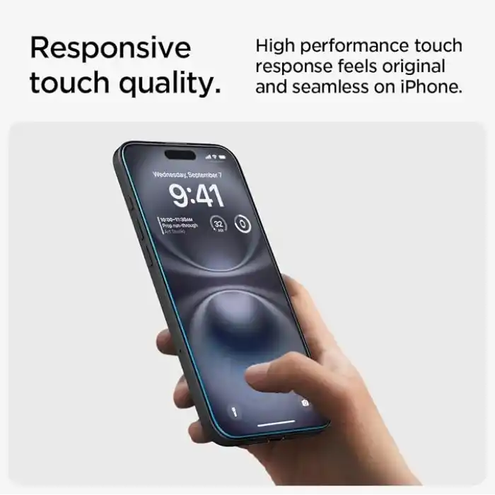 Spigen iPhone 16 Plus / 15 Plus ile Uyumlu Ekran Koruyucu Cam Kolay Kurulum Glas.tR EZ Fit (2 Adet) - AGL06883