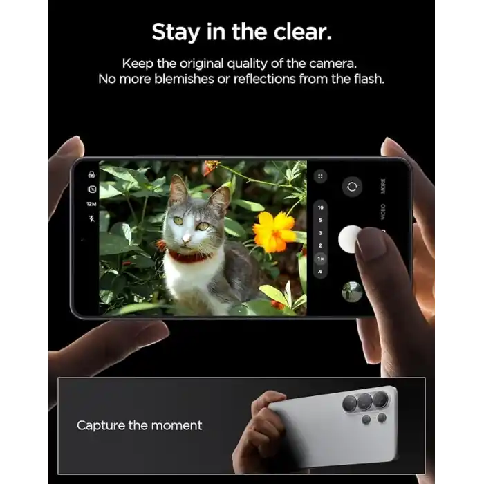 Spigen Galaxy S26 Ultra ile Uyumlu Kamera Lens Koruyucu Cam Kolay Kurulum Glas.tR EZ Fit Optik Pro (2 Adet) Black - AGL11071