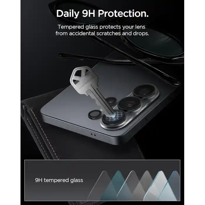 Spigen Galaxy S26 Ultra ile Uyumlu Kamera Lens Koruyucu Cam Kolay Kurulum Glas.tR EZ Fit Optik Pro (2 Adet) Black - AGL11071
