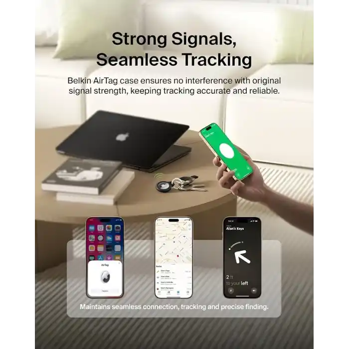 Belkin AirTag için Anahtarlıklı Kılıf - 2li Paket - Siyah