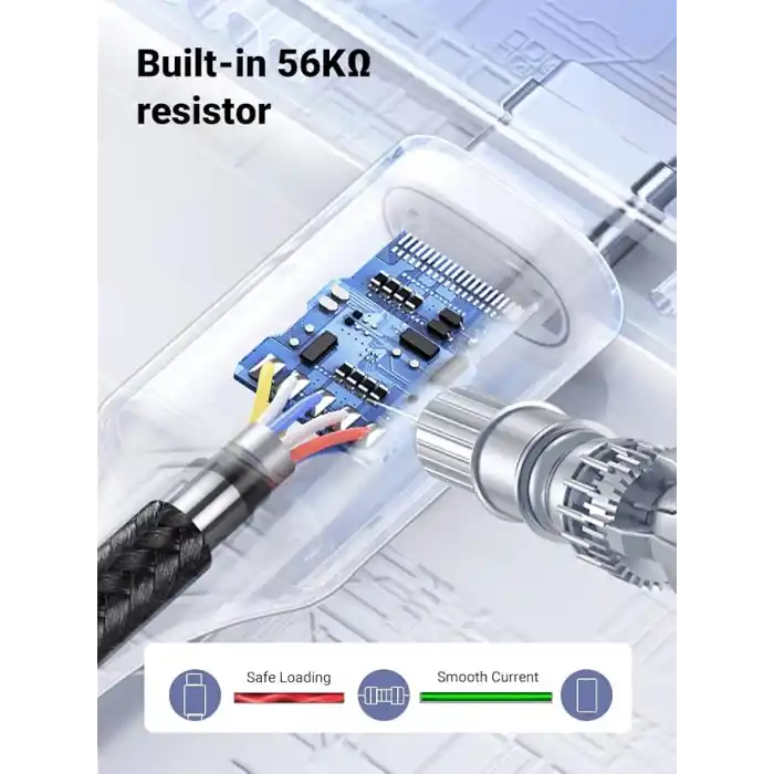 UGREEN 2.0 A USB-A & USB-C Örgülü Şarj ve Data Kablosu, 25 Santimetre, Siyah, 60124