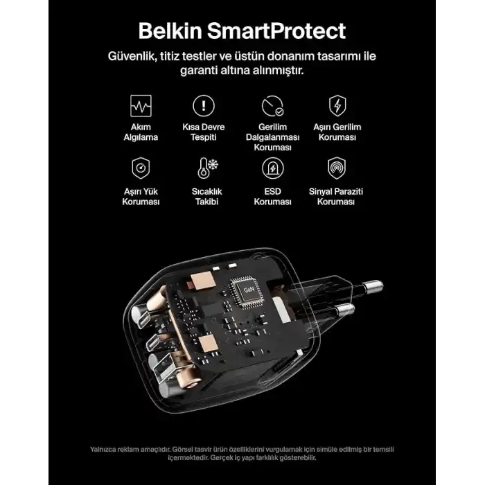 Belkin 3 Bağlantı Noktalı USB-C Şarj Cihazı, 70 W, 2x USB-C ve 1x USB-A GaN Duvar Tipi, ABD/İngiltere/AB Fişleri, MacBook, iPhone, iPad Pro, Samsung Galaxy, Google Pixel vb. için Hızlı Şarj - Beyaz