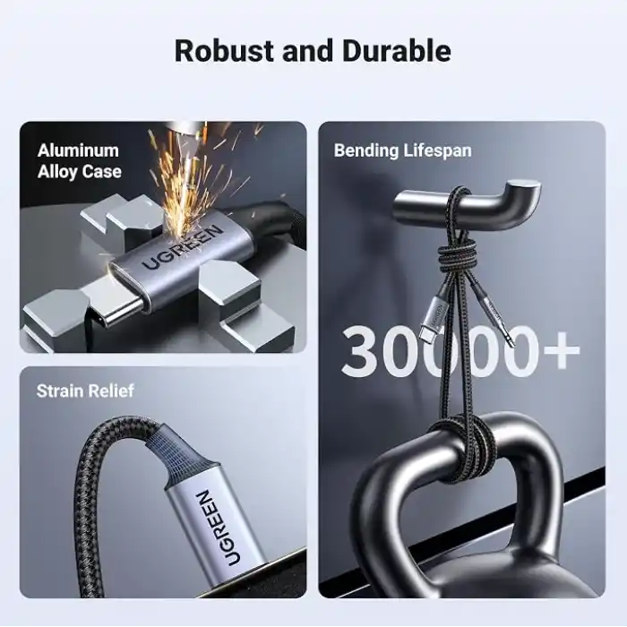 UGREEN USB C Aux Kablosu 3.3FT DAC Tip C - 3,5 mm Kulaklık Ses Adaptörü Hi-Fi Stereo Erkek Araba Yardımcı iPhone 17 Pro Max 16 Pro 15 Galaxy S25 S24 Ultra A56 iPad Pixel 10/9 (1M) ile Uyumlu