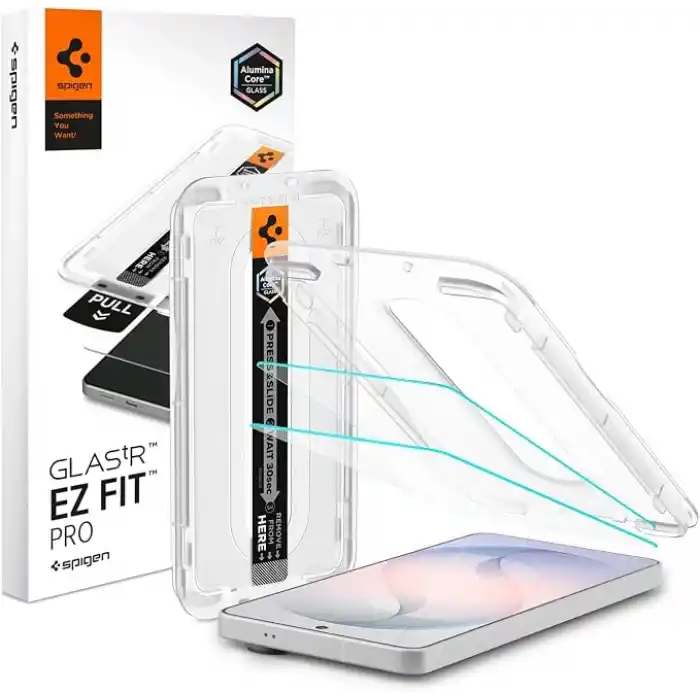 Spigen Galaxy S26 ile Uyumlu Ekran Koruyucu Cam Kolay Kurulum Glas.tR EZ Fit Pro (2 Adet) - AGL11091
