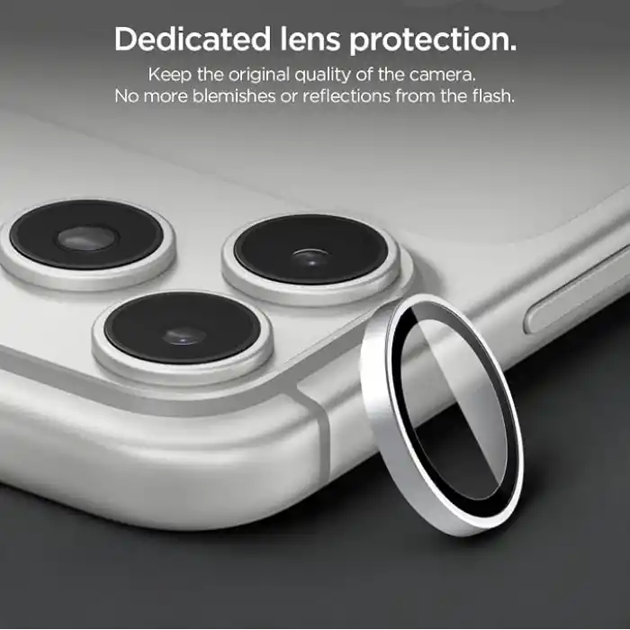 Spigen iPhone 18 Pro Max / 18 Pro ile Uyumlu Kamera Lens Koruyucu Cam Kolay Kurulum Glas.tR EZ Fit Optik Pro (2 Adet) Silver - AGL12046