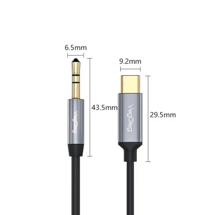 VegGieg USB Type-C to 3.5mm Aux Hi-Fi Ses Kablosu 1 Metre