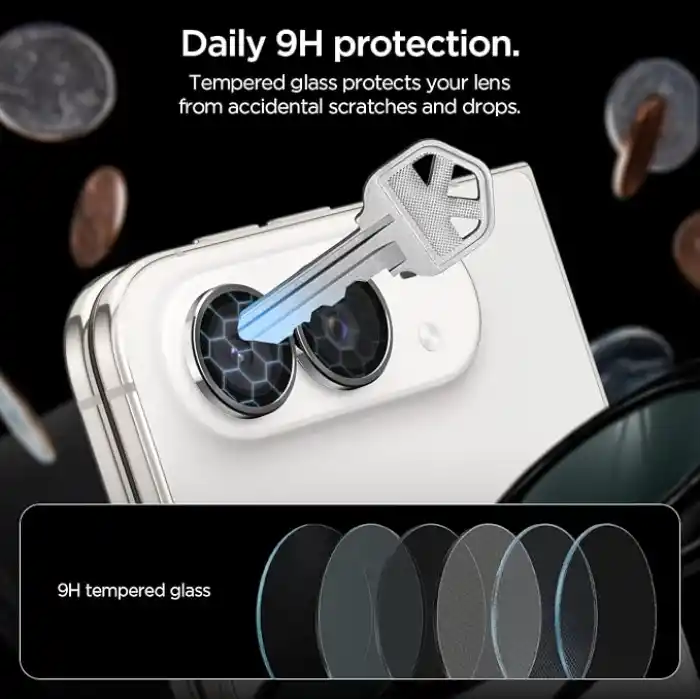 Spigen iPhone Duo ile Uyumlu Kamera Lens Koruyucu Cam Kolay Kurulum Glas.tR EZ Fit Optik Pro (2 Adet) White - AGL12012