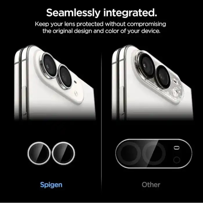 Spigen iPhone Duo ile Uyumlu Kamera Lens Koruyucu Cam Kolay Kurulum Glas.tR EZ Fit Optik Pro (2 Adet) White - AGL12012