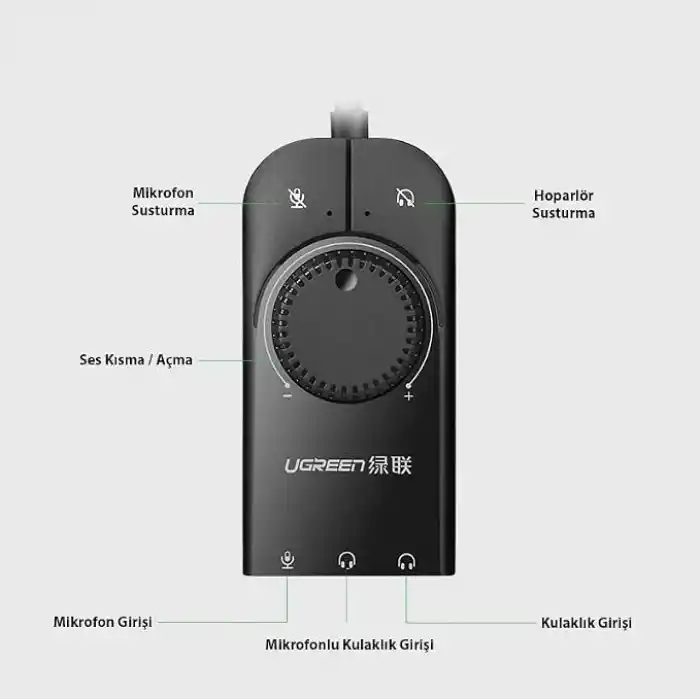 Ugreen Harici USB Ses Kartı, 15 Cm