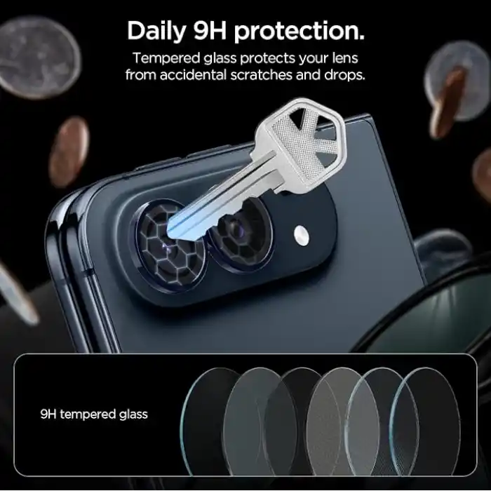 Spigen iPhone Duo ile Uyumlu Kamera Lens Koruyucu Cam Kolay Kurulum Glas.tR EZ Fit Optik Pro (2 Adet) Black - AGL12011