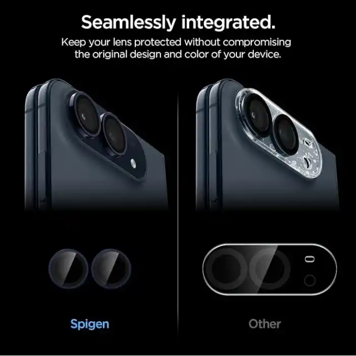 Spigen iPhone Duo ile Uyumlu Kamera Lens Koruyucu Cam Kolay Kurulum Glas.tR EZ Fit Optik Pro (2 Adet) Black - AGL12011