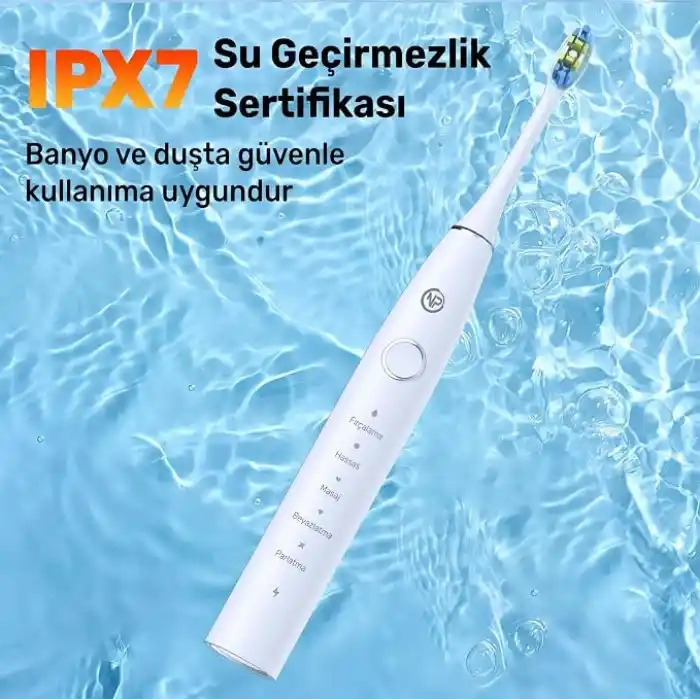 NPO Nicefeel X610-Z Dakikada 40000 Titreşim, Şarjlı Sonic Profesyonel Diş Fırçası (Beyaz)