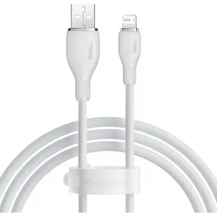 Baseus Pudding Hızlı Şarj Özellikli Lightning Kablo 2.4A, 1.2 Metre, Beyaz