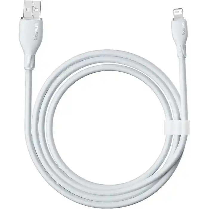 Baseus Pudding Hızlı Şarj Özellikli Lightning Kablo 2.4A, 1.2 Metre, Beyaz