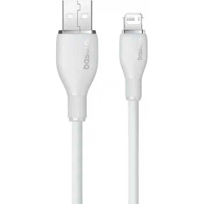 Baseus Pudding Hızlı Şarj Özellikli Lightning Kablo 2.4A, 1.2 Metre, Beyaz