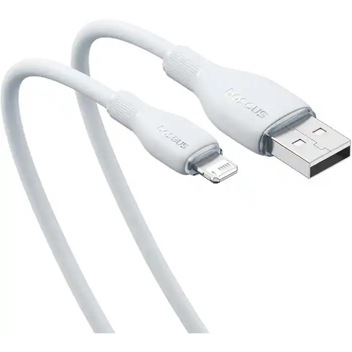 Baseus Pudding Hızlı Şarj Özellikli Lightning Kablo 2.4A, 1.2 Metre, Beyaz