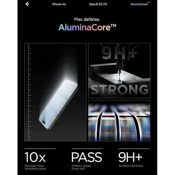 Spigen iPhone Air ile Uyumlu Ekran Koruyucu Cam Kolay Kurulum Glas.tR EZ Fit (2 Adet) - AGL09861