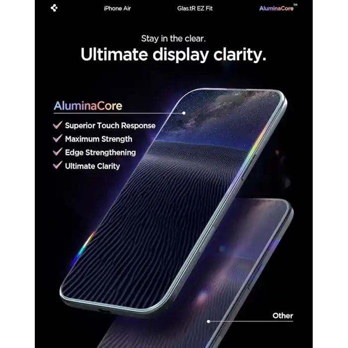 Spigen iPhone Air ile Uyumlu Ekran Koruyucu Cam Kolay Kurulum Glas.tR EZ Fit (2 Adet) - AGL09861