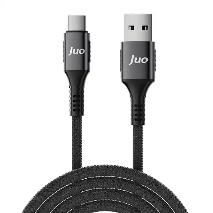 Juo 66W USB-A to Type-C Örgülü Hızlı Şarj ve Data Kablosu 1 Metre
