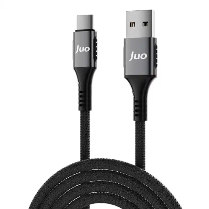 Juo 66W USB-A to Type-C Örgülü Hızlı Şarj ve Data Kablosu 1 Metre