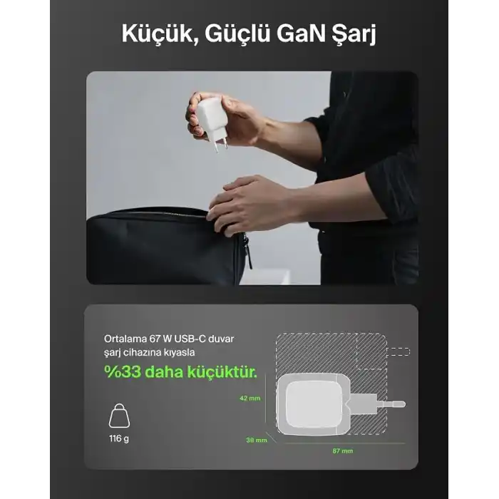 Belkin BoostCharge Pro 2 Portlu USB-C Şarj Cihazı 67 W, hızlı şarj