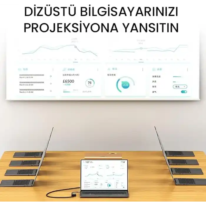 VegGieg Type-C to VGA 1080P 60Hz Çevirici Dönüştürücü Kablo Adaptör