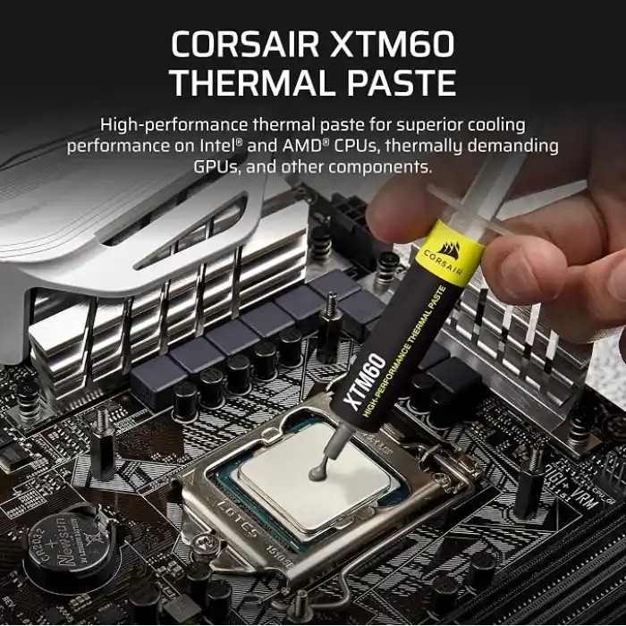Corsair XTM60 yüksek performanslı termal macun, CPU veya GPU için, 3 g – düşük viskozite, uzun süreli stabilite, kolay kullanım, birlikte verilen aplikatör kartı