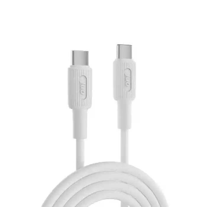 Juo 60W USB Type-C to Type-C Silikon Hızlı Şarj ve Data Kablosu Beyaz 2 Metre