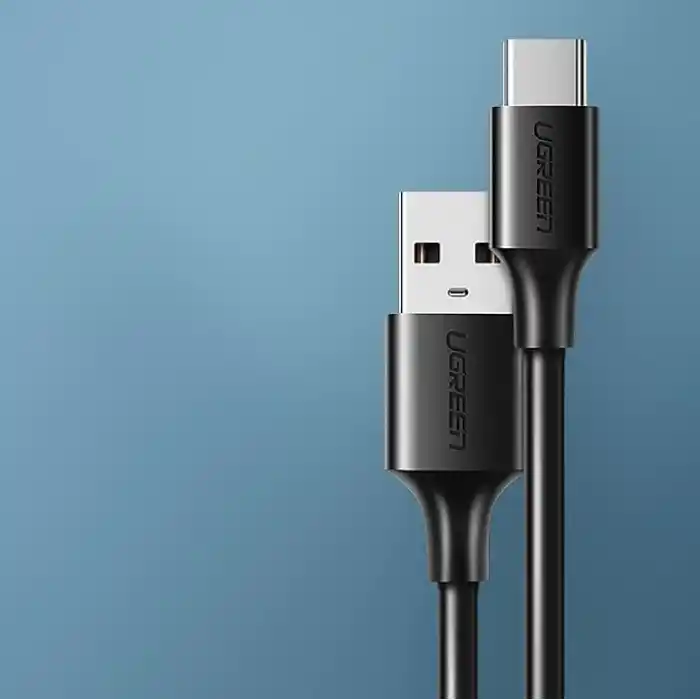 UGREEN 2.0 A USB-A & USB-C, Şarj ve Data Kablosu, 25 Santimetre, Siyah, 60114