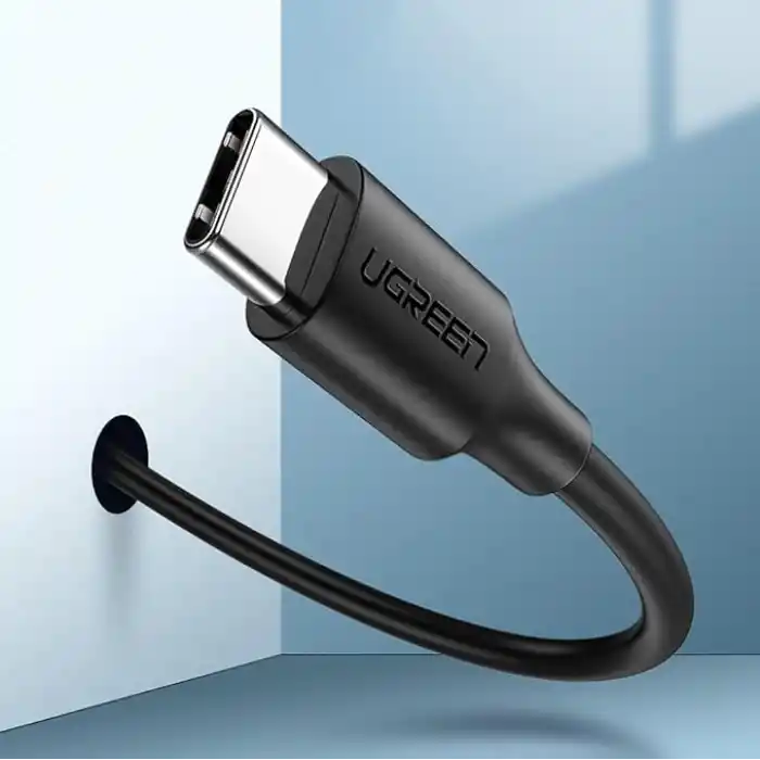 UGREEN 2.0 A USB-A & USB-C, Şarj ve Data Kablosu, 25 Santimetre, Siyah, 60114