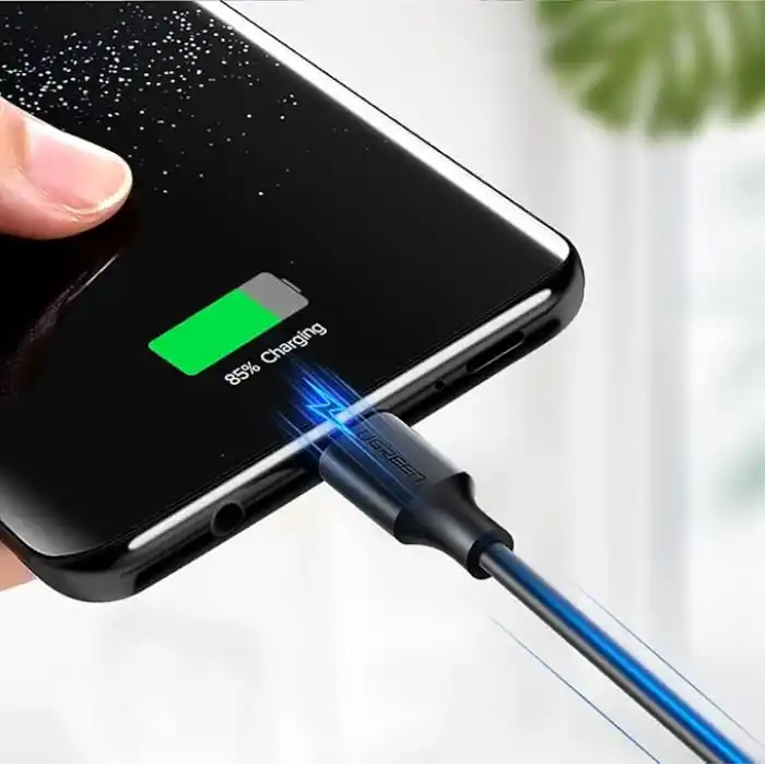 UGREEN 2.0 A USB-A & USB-C, Şarj ve Data Kablosu, 25 Santimetre, Siyah, 60114