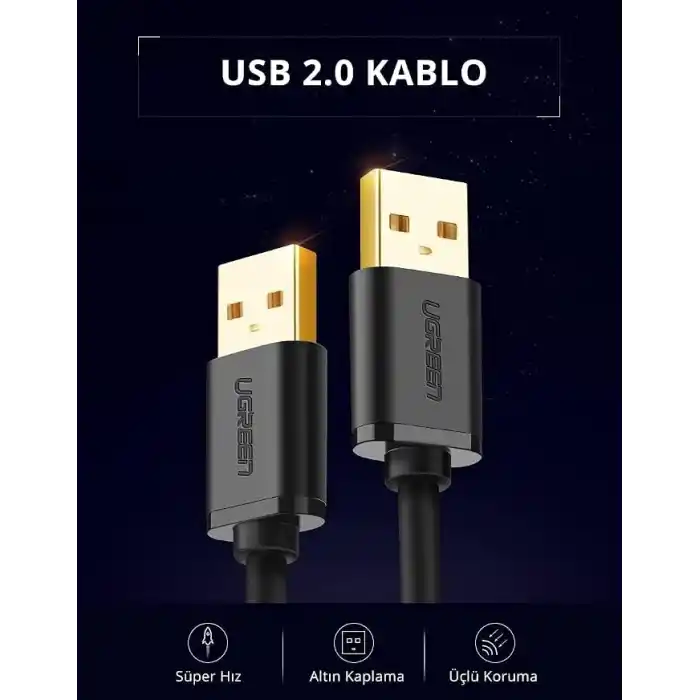 Ugreen USB to USB Data ve Şarj Kablosu 1 Metre