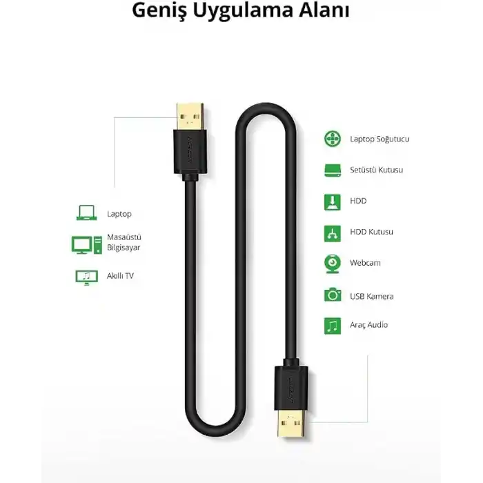 Ugreen USB to USB Data ve Şarj Kablosu 1 Metre