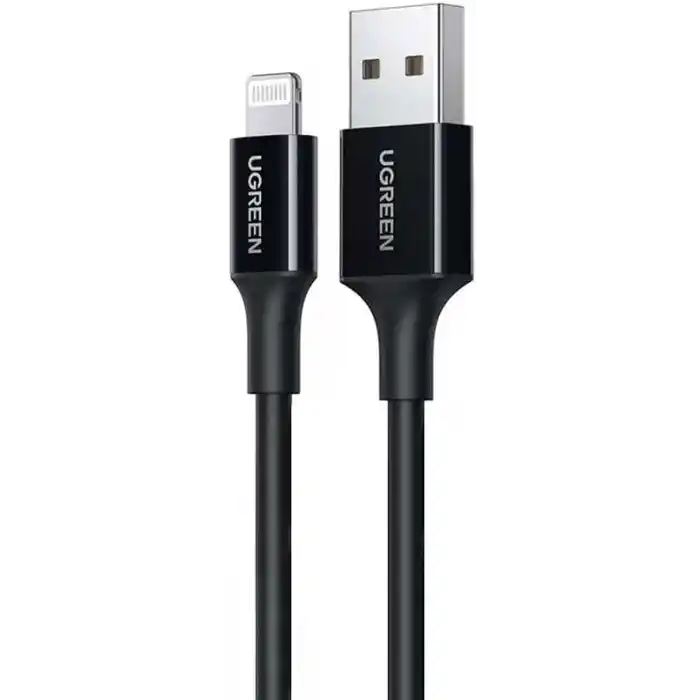 Ugreen iPhone Lightning 2.4A Data ve Şarj Kablosu Siyah 1 Metre
