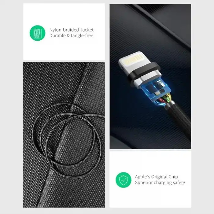 Ugreen, MFi Lisanslı USB-A & Lightning Örgülü Data ve Şarj Kablosu, 1.5 Metre, Beyaz