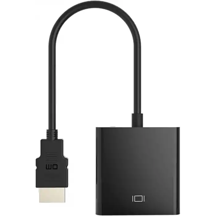 DM CHB021 HDMI to VGA Çevirici Dönüştürücü 3.5mm Aux Ses Destekli Çıkış