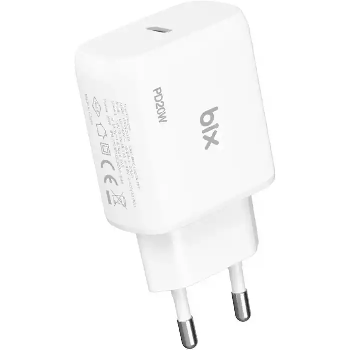 Bix BXCL20TA 20W PD Süper Hızlı Type-C Şarj Cihazı, Type-C’den Lightning’e Kablosuyla iPhone 17 serisi, iPhone 16 serisi, iPhone 15 serisi 14/14 Pro/14 Pro Max, iPad 9 ve Fazlasıyla Uyumlu