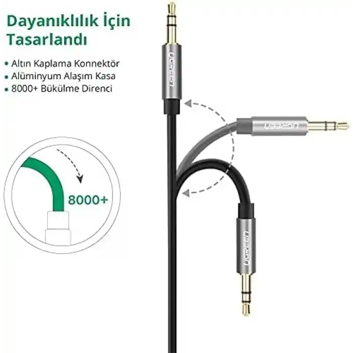 Ugreen AV119 3.5mm Aux Ses Kablosu, 1.5 Metre