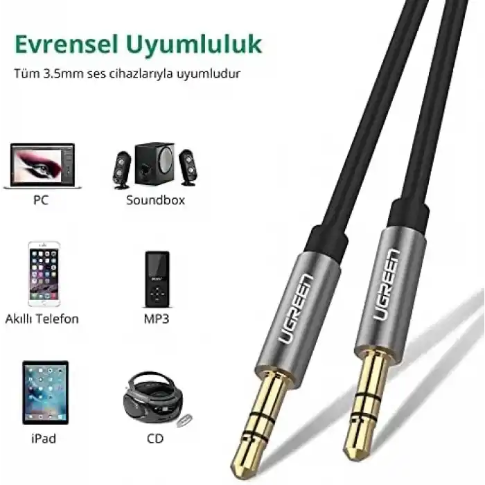 Ugreen AV119 3.5mm Aux Ses Kablosu, 1.5 Metre