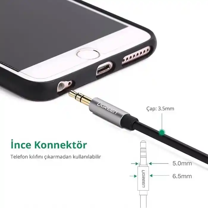 Ugreen AV119 3.5mm Aux Ses Kablosu, 1.5 Metre