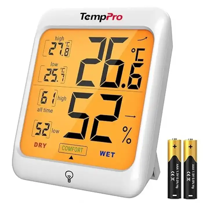 ThermoPro TP53 Dijital Termometre Higrometre İç Mekan Sıcaklık ve Nem Ölçer Dokunmatik Aydınlatmalı Oda Ortamı için Profesyonel Termo-Higrometre