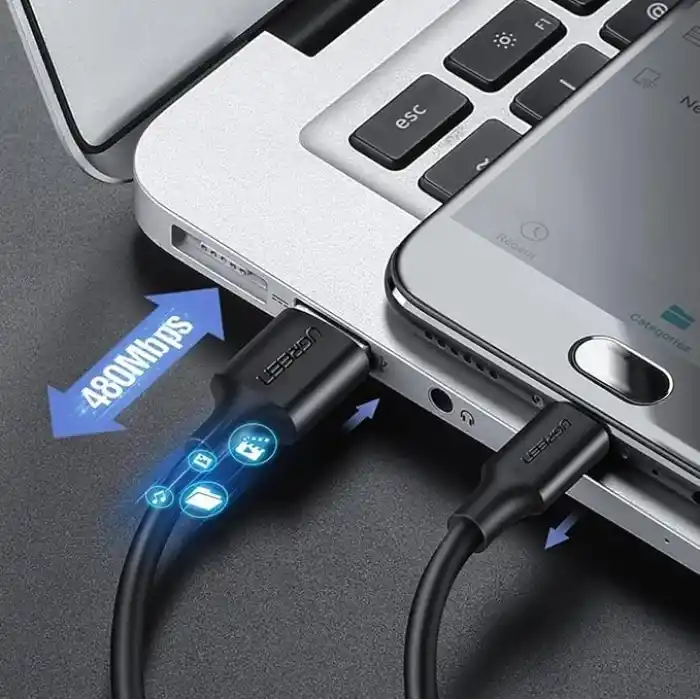 UGREEN 2.0 A USB-A & Micro USB Data ve Şarj Kablosu, 50 Santimetre, Siyah, ACBUGN60135