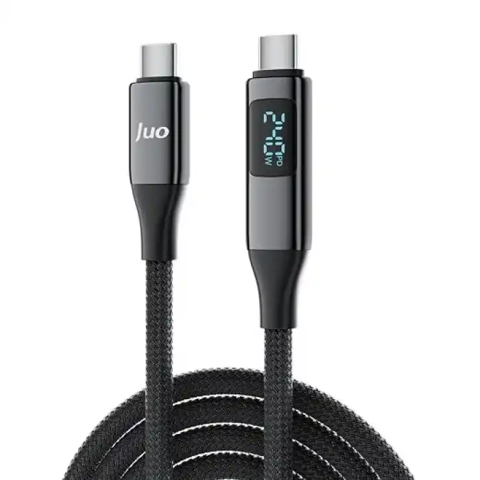Juo 240W USB 3.1 Gen2 10Gbps E-Mark Çipli Led Display 4K 60Hz Görüntü ve Type-C Hızlı Şarj Kablosu 2 Metre