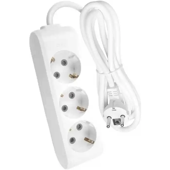 Viko Multi-Let 3lü Topraklı Kablolu Ç.K 5mt Priz, Beyaz