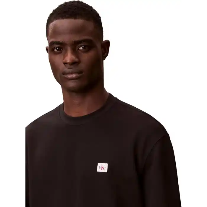 Calvin Klein Ls Eu 350Terry Badge Cn Bisiklet Yaka Sweatshirt, LV04RC273GUB1